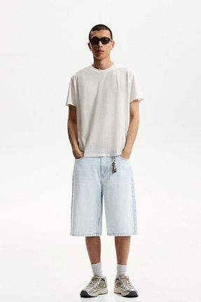 شلوارک و برمودا آبی مردانه اسلیم Bershka - کد 901389891