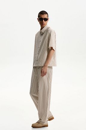 شلوار قهوه ای مردانه پلی استر Bershka - کد 901395941