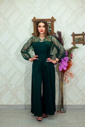 سرهمی سبز زنانه آستین ژولیده/ چروک NHMODA - کد 901391249