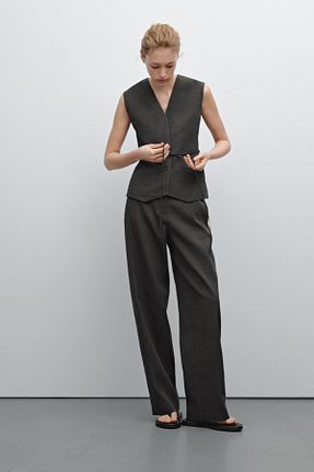شلوار طوسی زنانه پنبه ای Massimo Dutti - کد 901401665