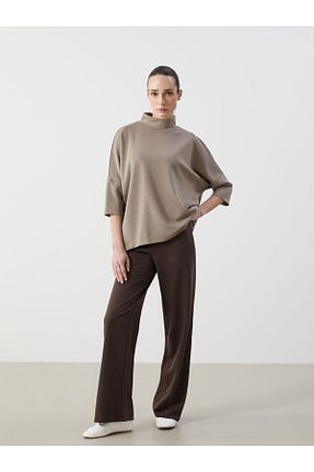 شلوار کرمگن قهوه ای زنانه LC Waikiki - کد 934288020