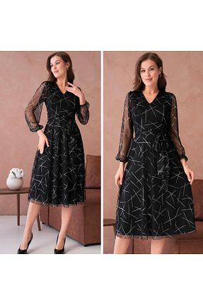لباس سایز بزرگ رنگی زنانه توری CİXAPLE - کد 901441834