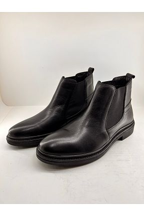 بوت / نیم بوت مشکی مردانه چرم خالص FKSHOES - کد 901441283