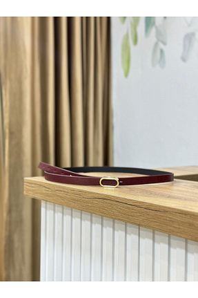 کمربند زرشکی زنانه چرم مصنوعی MUJGANERDOGANDESIGN - کد 901423545