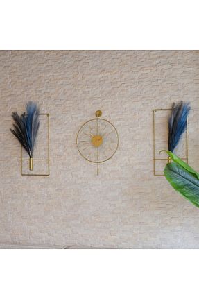 ساعت دیواری طلائی 37 x 55 MetaQuartz Aksesuar - کد 698024350