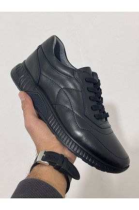 کفش اسنیکر مشکی مردانه چرم اصل Greyybull Shoes - کد 900890331
