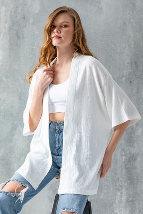 کیمونو و کافتان سفید زنانه پلی استر GİYSA - کد 808837707