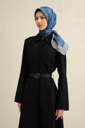 روسری آبی کرپ ساتن ابریشم Armine - کد 901454889