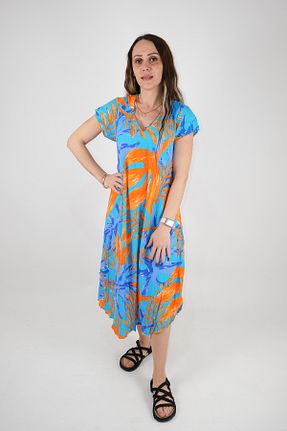 لباس فیروزه ای زنانه بافتنی Türkiş Otantik - کد 901551603