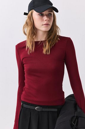 بادی زرشکی زنانه یقه دوچرخه Trendiz - کد 901607853