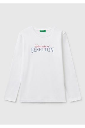 تیشرت سفید بچه گانه رگولار United Colors of Benetton - کد 901624459