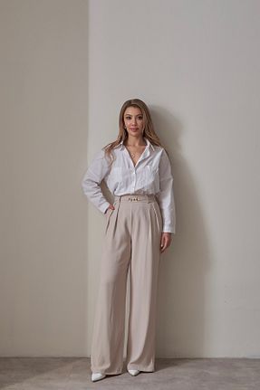 شلوار پارچه ای زنانه بلند Rabia Çelik - کد 901510588