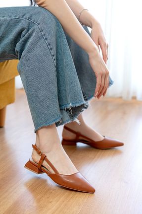بابت قهوه ای زنانه چرم مصنوعی DİVOLYA - کد 903446500
