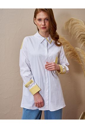 پیراهن حجاب سفید زنانه رگولار Kayra - کد 901549678
