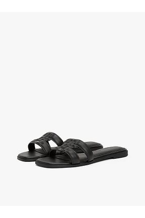 دمپائی مشکی زنانه چرم خالص Tommy Hilfiger - کد 901396180