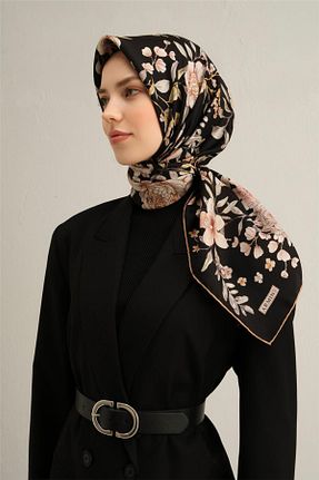 روسری مشکی کرپ ساتن ابریشم Armine - کد 901489424