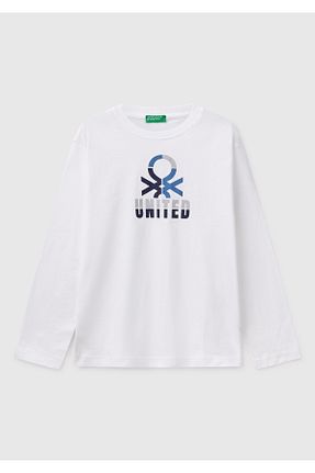تیشرت سفید بچه گانه رگولار United Colors of Benetton - کد 901570756