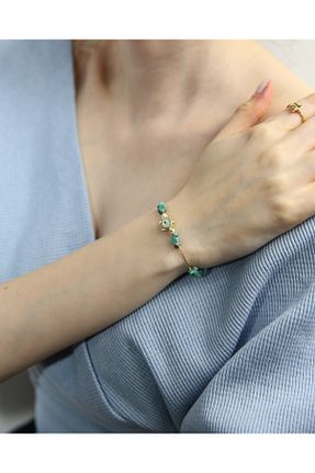 دستبند استیل (فولاد) زرد زنانه استیل ضد زنگ MARCİELO Accessories - کد 901514458