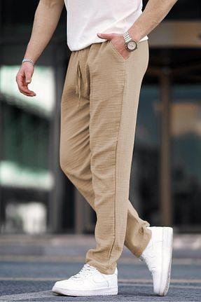 شلوار قهوه ای مردانه کتان Madmext - کد 845385767