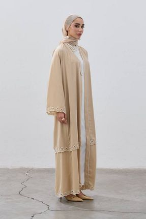 کلاه و ابایا بژ زنانه پنبه ای LEYLA STORE - کد 901565788