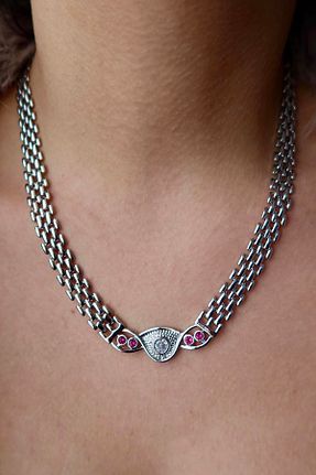 گردنبند جواهر طوسی زنانه Takıştır - کد 901577568