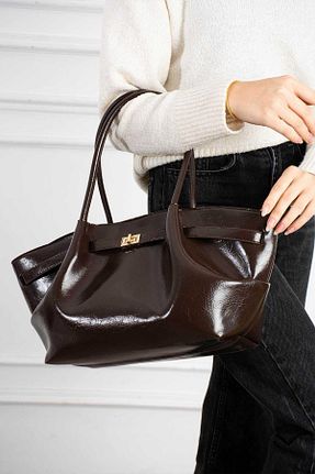 کیف دوشی قهوه ای زنانه چرم مصنوعی H&D COLLECTİON - کد 901563757