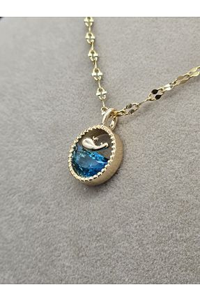 گردنبند استیل ( فولاد ) زرد زنانه استیل ضد زنگ NBS Beautiful Naturel Stones - کد 901630810