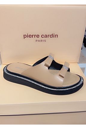 دمپائی بژ زنانه چرم مصنوعی Pierre Cardin - کد 901595996