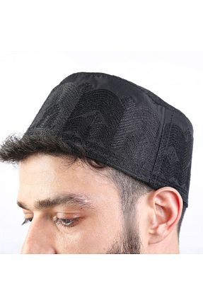 کلاه مشکی مردانه پنبه ای İkranur - کد 698477726