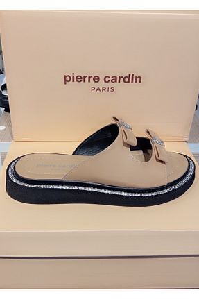 دمپائی بژ زنانه چرم مصنوعی Pierre Cardin - کد 901595996