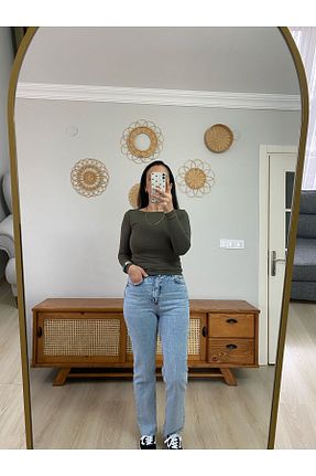 بادی سبز زنانه یقه قایقی duygutufanbutik - کد 901611968