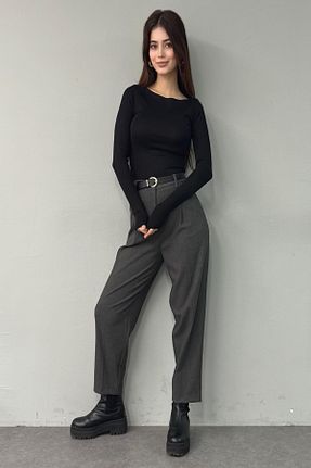 شلوار طوسی زنانه پنبه ای lizge giyim - کد 882145229