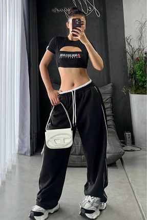شلوار کرمگن مشکی زنانه اورسایز AtegeWear - کد 901610491