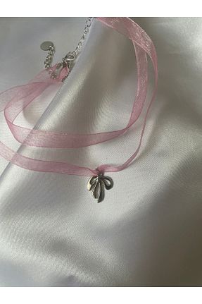 گردنبند جواهر صورتی زنانه روکش نقره Parla İstanbul - کد 901634181
