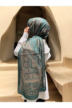 شال سبز زنانه پنبه ای helya scarf - کد 901635125