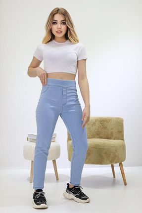 ساق شلواری فیروزه ای زنانه جین GZT TEKSTİL - کد 901637626
