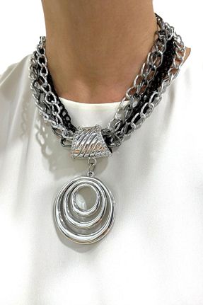 گردنبند جواهر مشکی زنانه فلزی PETEK AKSESUAR - کد 892386062