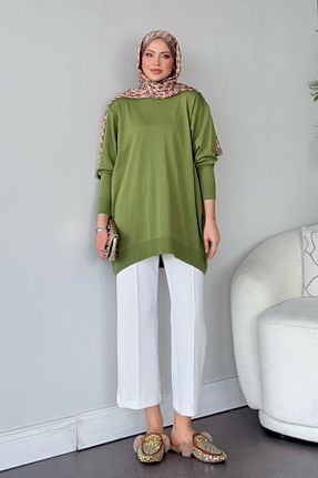 تونیک حجاب سبز زنانه ویسکون HAZA MODA - کد 812727399