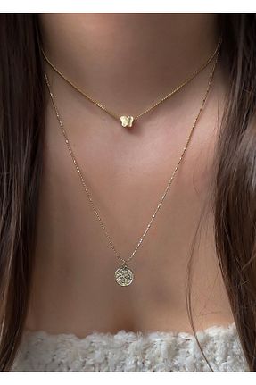 گردنبند استیل ( فولاد ) طلائی زنانه روکش طلا Tasarım - کد 901679959