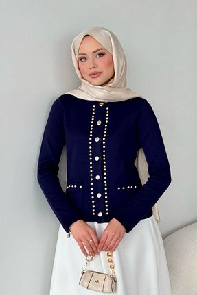 رویه حجاب سرمه ای زنانه مخلوط پلی استر Şulemoda Giyim - کد 901679542