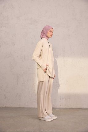 ست بالاتنه و پائین تنه حجاب نباتی زنانه رگولار Laina - کد 901729158