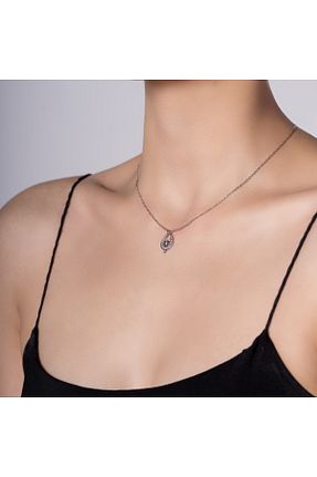گردنبند نقره طوسی زنانه 925 عیار Mirari - کد 901735039
