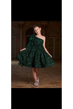 لباس مجلسی و فارغ التحصیلی سبز بچه گانه آستین افتاده peza - کد 902914137
