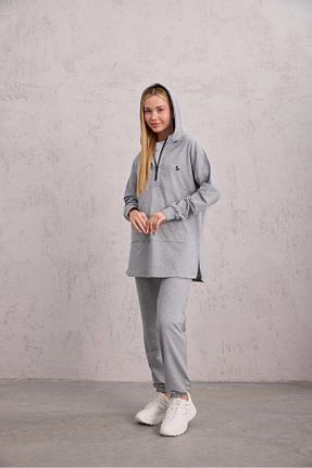 سوئیشرت طوسی زنانه ساده Laina - کد 901748621