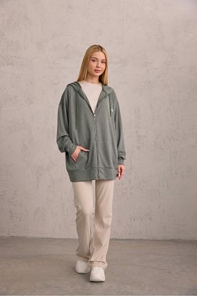 رویه حجاب خاکی اورسایز Laina - کد 901751872