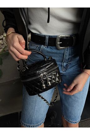 کیف دوشی مشکی زنانه چرم مصنوعی minebag - کد 852790020