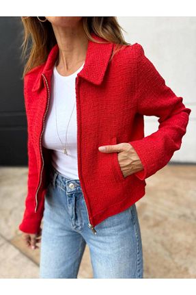 کت قرمز زنانه رگولار FASHION - کد 901758053