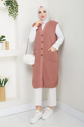 جلیقه حجاب صورتی زنانه رگولار Pamuk Butik - کد 901760960