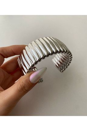 دستبند استیل (فولاد) طوسی زنانه shop - کد 901763364