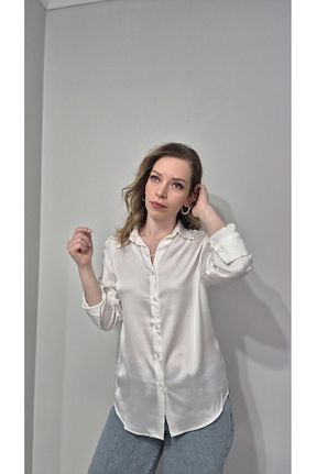 پیراهن سفید زنانه رگولار LONCA - کد 901774601